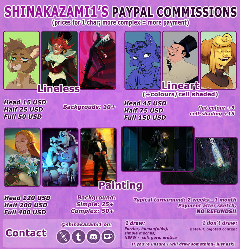 Commission prices 2024